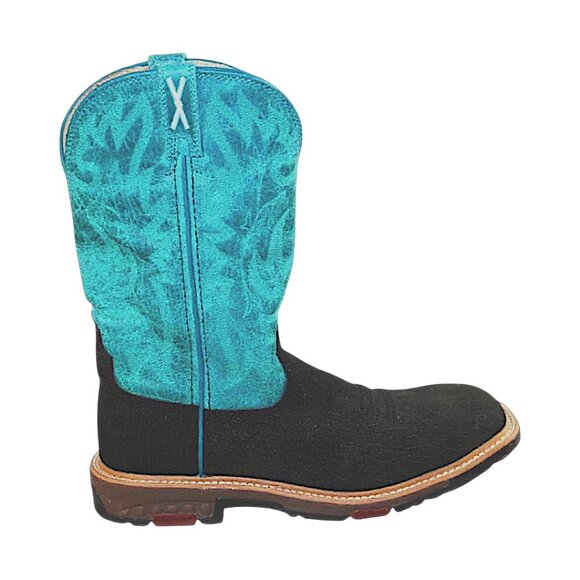 Twisted X Charcoal Suede Turquoise Alloy Safety Toe Working Boot Size 8.5 - Picture 6 of 12